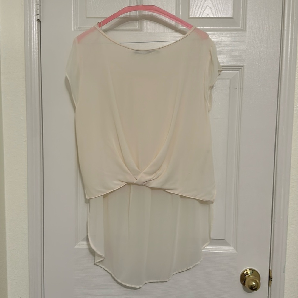 Zara sheer cream top